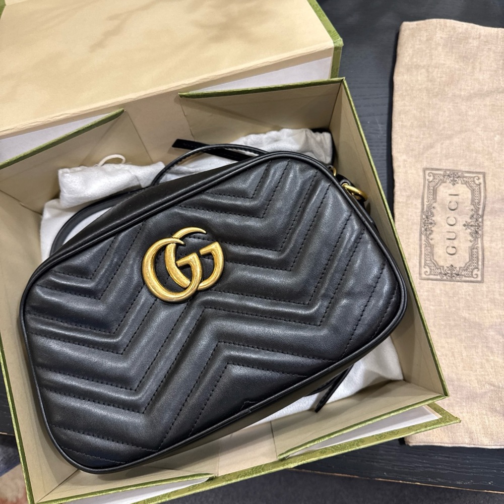 Gucci GG Marmont Camera Small Quilted Leather Shoulder Bag